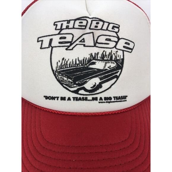 Vintage Otto Snapback Mesh Hat The Big Tease Truckers Cap Red White 39-169 - Picture 2 of 7